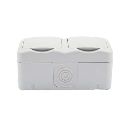 Horizontal Block 2 Mini OG IP54 with grounding, o/y, white kranz-1