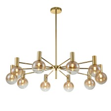The lamp on the Indigo rod, 13015/10r Gold. 10x25W, G9, 1000x1000x222/1200 mm, amber color