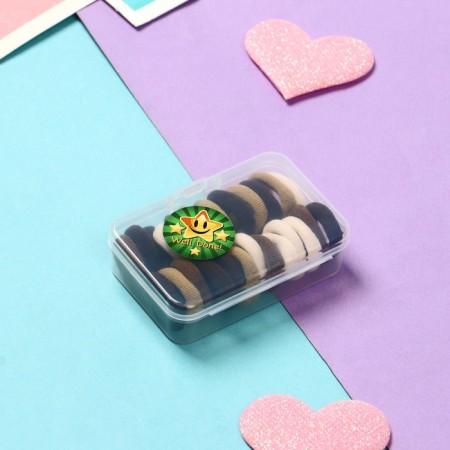 Hair elastic band "Fresh fruit" (set 25 pcs) 1.5 cm, brown-1