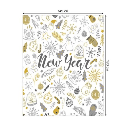 The tablecloth “New Year”, rectangular, Saten, size 145x180 cm-1