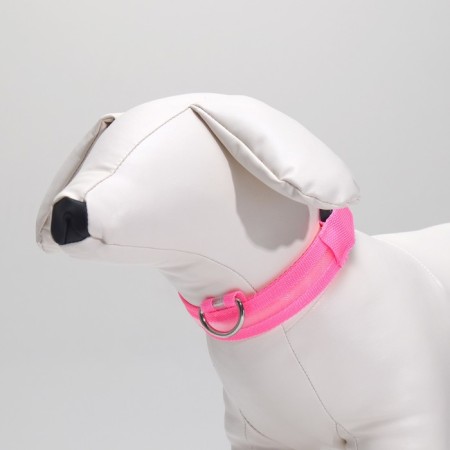 Collar with backlight size S, Osh 35-43 x 2.5 cm, 3 glow modes Pink-2