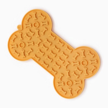 Rug for licking on suctions 18.5 x 11.5 cm, yellow-2