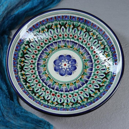 Largan Rishtan ceramics "Flowers", 33 cm, blue-4