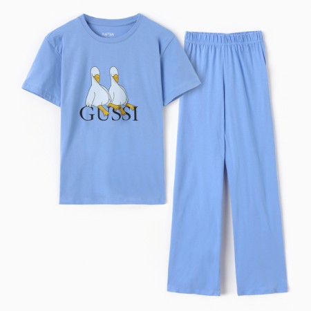 Pajama female (T -shirt and trousers) KAFTAN GUSSI p. 48-50, blue-6