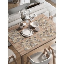 A set of napkins for setting the east ornament table, rectangular, rounded edges, size 30x46 cm, 4 pcs