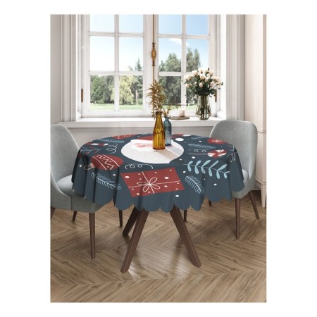 The tablecloth "Happy Santa Claus", Round, Saten, D = 150 cm-2