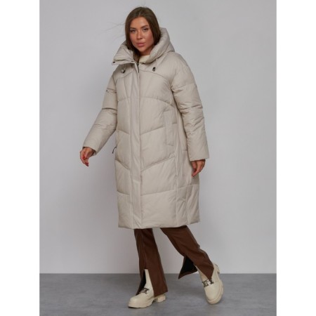 Coat insulated winter female, size 44, color light gray-1