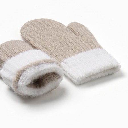 Baby mittens minku, beige color, 15 cm-2