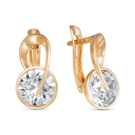 Earrings "Mars", gilding, white color