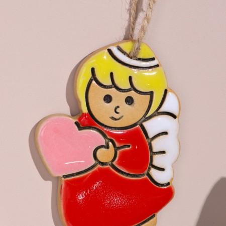 Souvenir "Angel with a heart", 6x6.5 cm, Mayolik-4