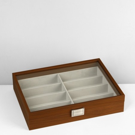 Decoration stand, wood, 8 cells, 34.8 × 25.7 × 7.5 cm, color gray color-2