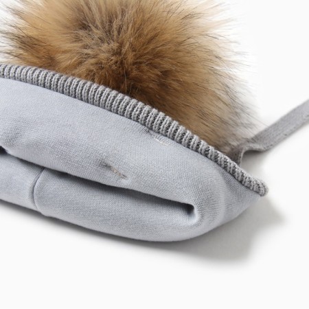 Children's hat with insulation, rn 35-40, gray color-1