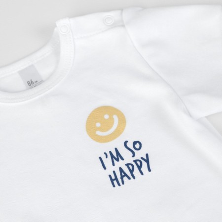 Body baby with a short sleeve "Pea", height is 74 cm, the color is white, blue, 2 pcs-2
