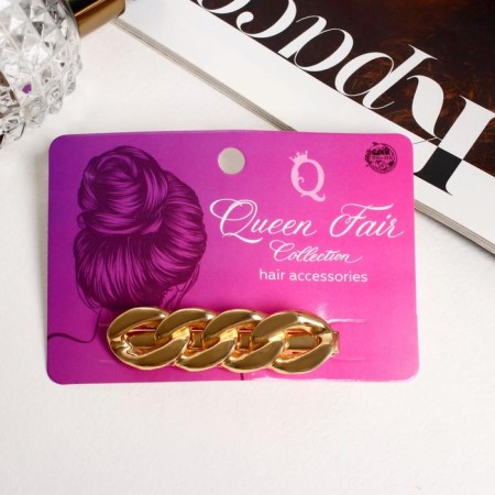 Hair clamp "Jacqueline" links, 6 cm, gold-2