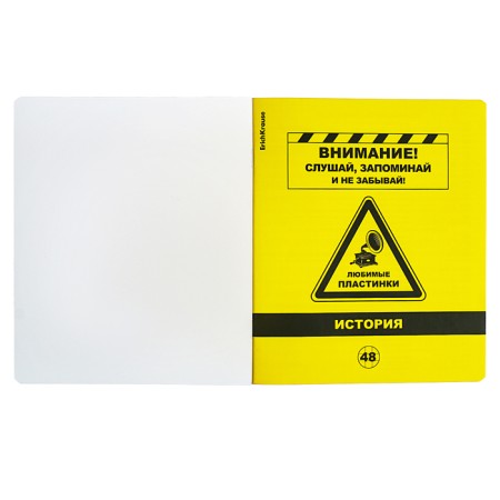 Subject notebook, 48 sheets, cage, history, Erichkrause "BENFORMED", plastic cover silk-screen cover, OFSET BELICE 100%, info block-2