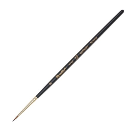 Brush of columns Round shortened ROBLOFF series 1115 No. 2, short black matte, yellow clip