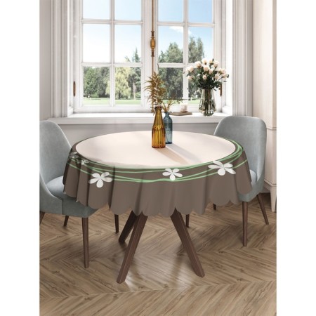 Tablecloth on the table "Circle with flowers", round, Saten, d = 150 cm-2