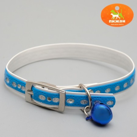 A collar of artificial leather with sparkles, 32 x 1 cm, mix of flowers