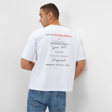 Menku Menku T -shirt: Exclusive Print, white color, size 44
