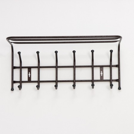 Wall hanger with a shelf for 6 hooks, the color is copper-2