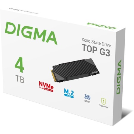 SSD Digma PCIE 4.0 X4 4TB DGST4004TG33T TOP G3 M.2 2280-9