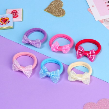Hair elastic band "Bow" (set 6 pcs) cage-1
