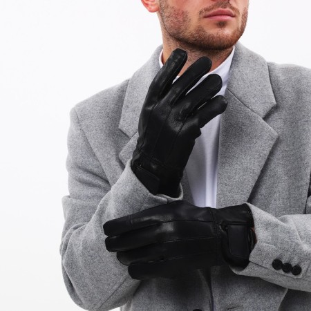 Gloves male, dimensionless, with insulation, black color-3