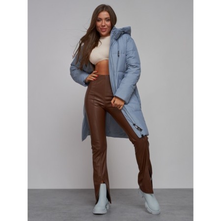 Coat insulated winter female, size 44, blue color-16