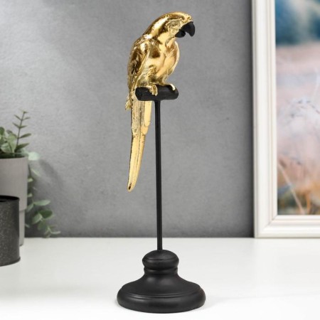 Souvenir Polystone "Golden Parrot Ara on a Zhurdochka" 27.5x8.5x9 cm-2