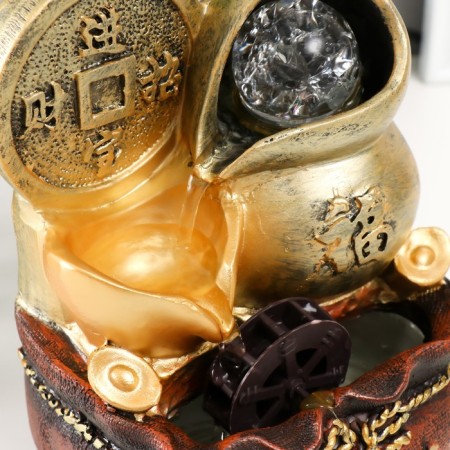 The desktop fountain from the network "Chinese wealth coin" 11x14x20 cm-4