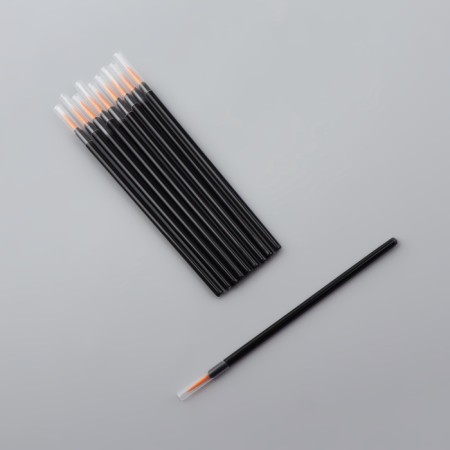 Makeup brushes, set - 10 pcs, 9.3 (± 1) cm, black color-1