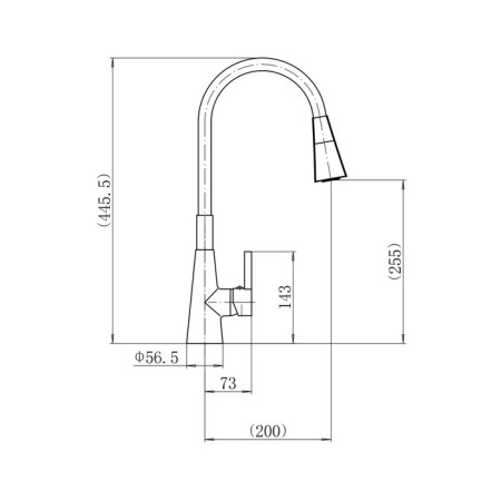 Fashun A4153+B17 kitchen mixer, single -leaf, flexible spout, brass, gray-1