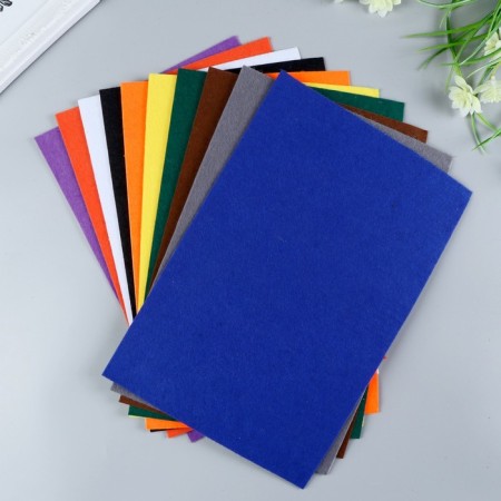 A set of adhesive felt (soft) 1.8 mm 20x30 cm 10 sheets. Assorted