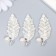 Decor for creativity Metal, plastic "Leaf with pearls and rhinestones" silver 5.5x2.2 cm