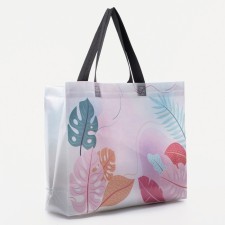 Household bag without fastening, white/pink color