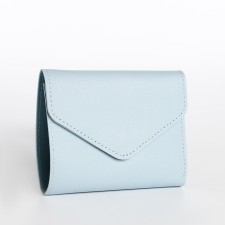 Women's wallet on the button, blue color
