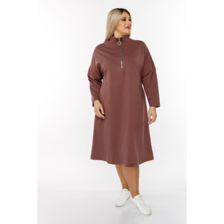 Women's dress, size 66, cappuccino color-1