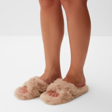 Women's slippers with an open nose size 36, beige color-14