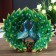 Polystone souvenir "Two green peacocks on a log with open tails" rhinestones 25x15x27 cm