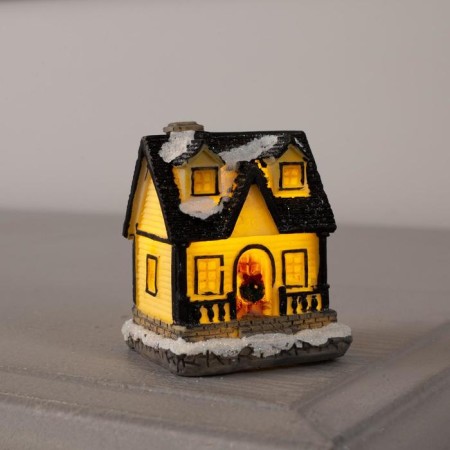 LED figure "Winter House", ceramics, batteries AG13x2, glow warm white