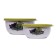 A set of 2 ceramic salad bowls with silicone covers, 0.6/1.2 l