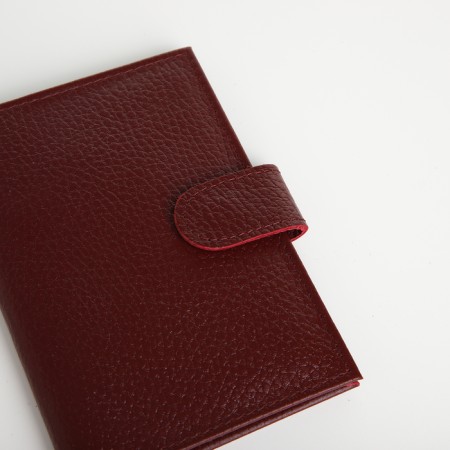 Cover for auto documents on the button, Textura, burgundy color-3