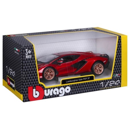 BBURAGO LAMBORGHINI SIAN FKP 37, Die-Cast, 1:24, opening doors, red red-8