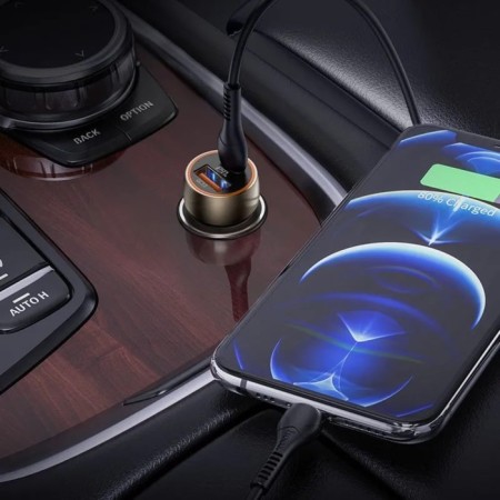Hoco Z46, 1 Type-C, 1 USB, 20 W + 18 W, 3 A, PD + Qc, black car-1