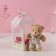 Set gift "Bear in overalls" soap red roses 5 pcs, dew 7x7x12 cm