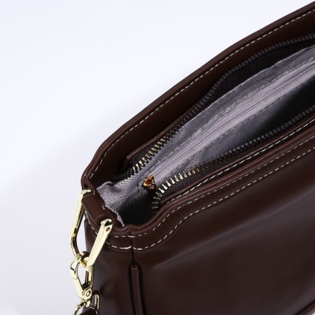 Cross-Bodi Bag on a zipper, brown color-5