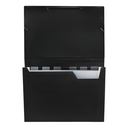 Folder file Calligrata 6 department. A4 plastic 0.7mm black. Mix TsV rubber bands-3