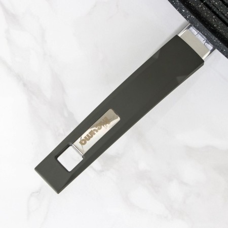 Square Square “Granite”, 26 × 26 cm, plastic handle, glass cover, anti-stick coating, color gray color-3