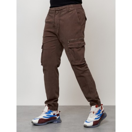 Cargo jeans men, size 50-52, brown color-5