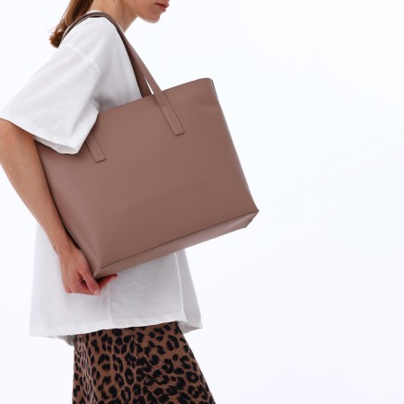Women's bag Textura, shopper, large size, beige color-9